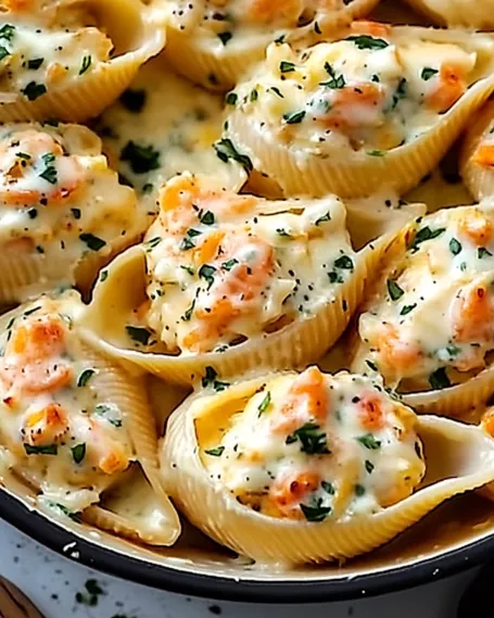 Creamy Seafood Stuffed Shells