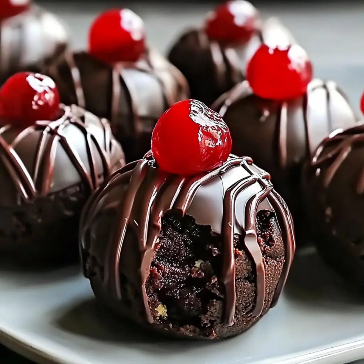 Black Forest Cookie Dough Brownie Bombs