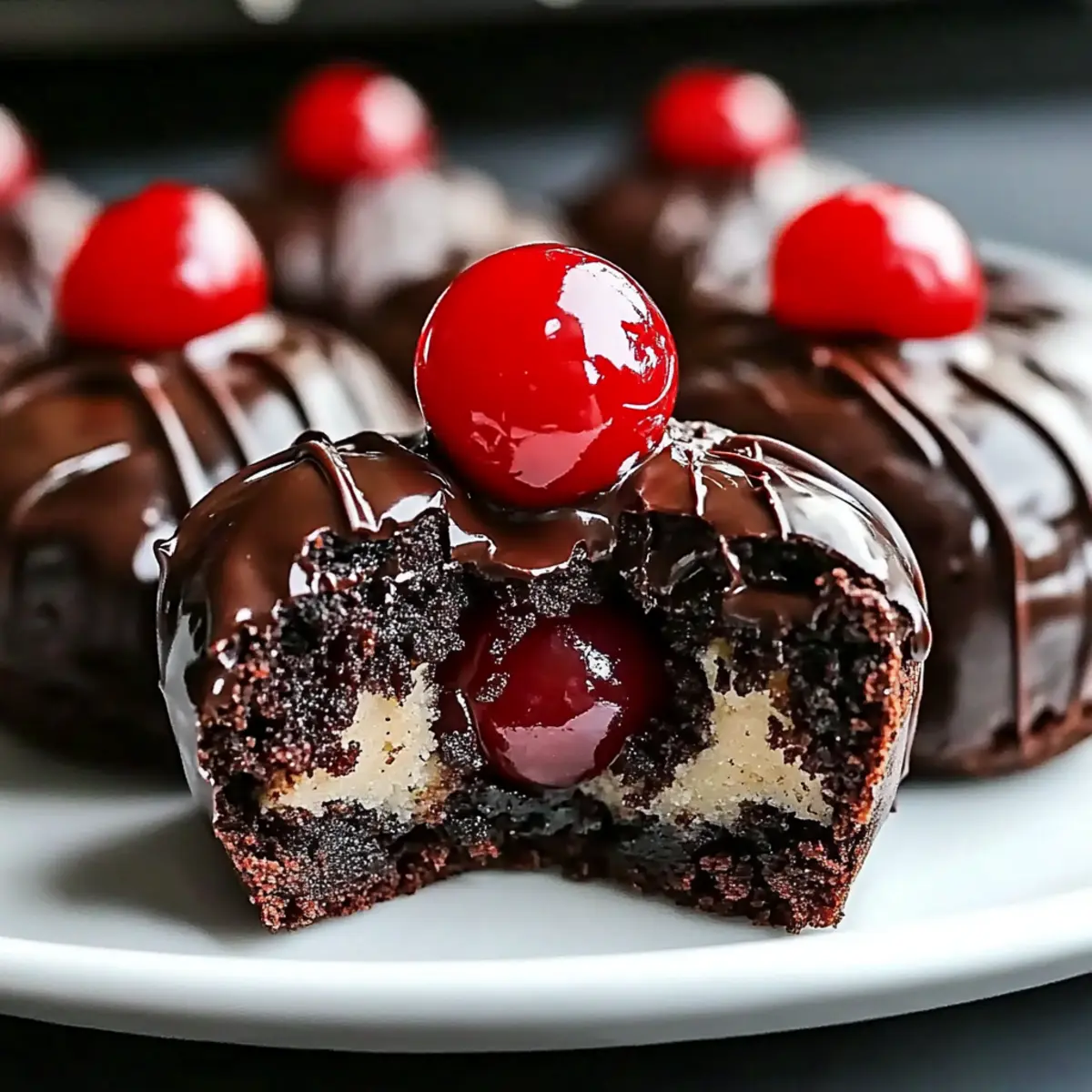 Black Forest Cookie Dough Brownie Bombs