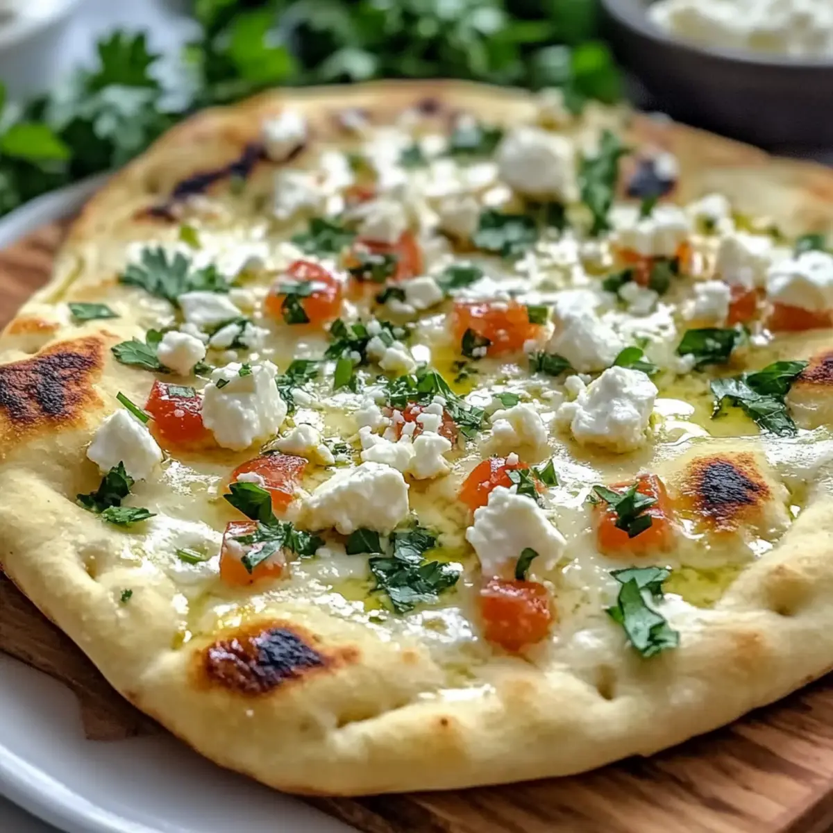 Garlic Cottage Cheese Flatbread