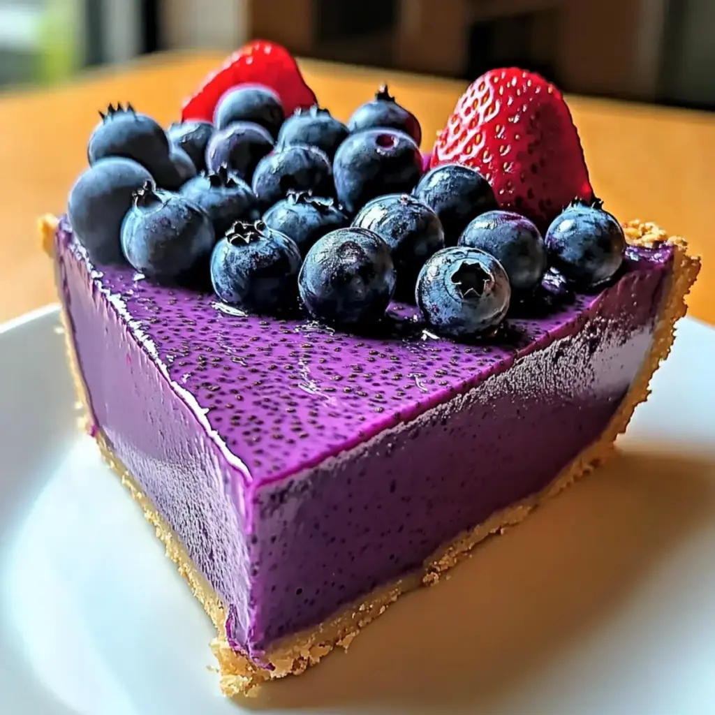 No-Bake Vegan Blueberry Chia Seed Pie