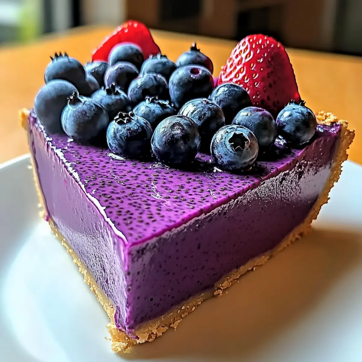 No-Bake Vegan Blueberry Chia Seed Pie