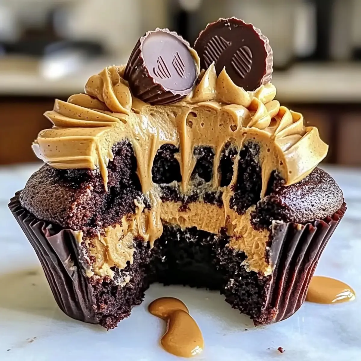 Peanut Butter Chocolate Cupcakes