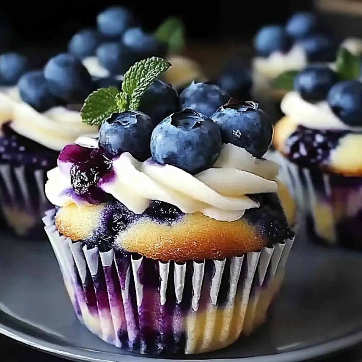 White Chocolate Blueberry Cheesecake Cupcakes