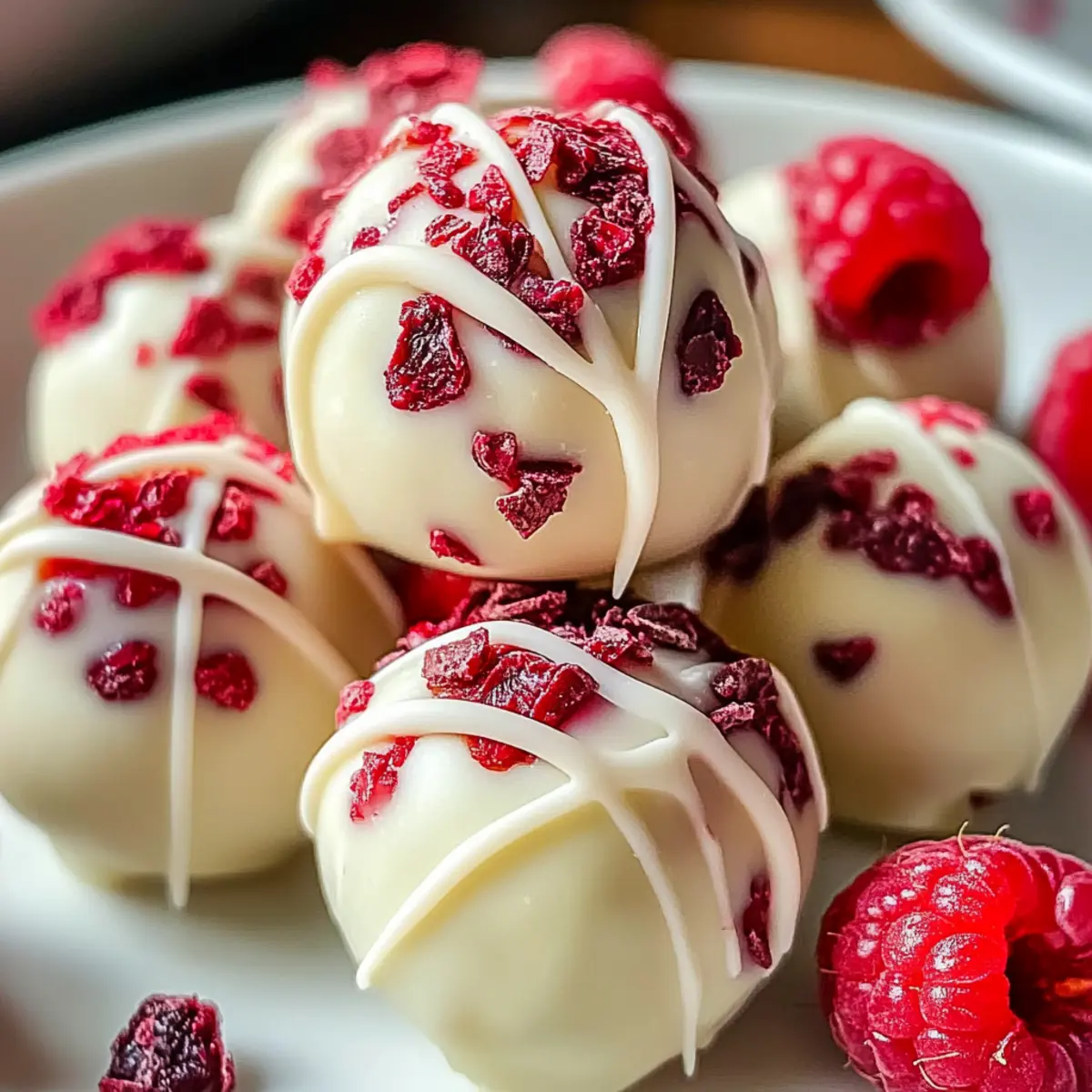White Chocolate Raspberry Cheesecake Balls