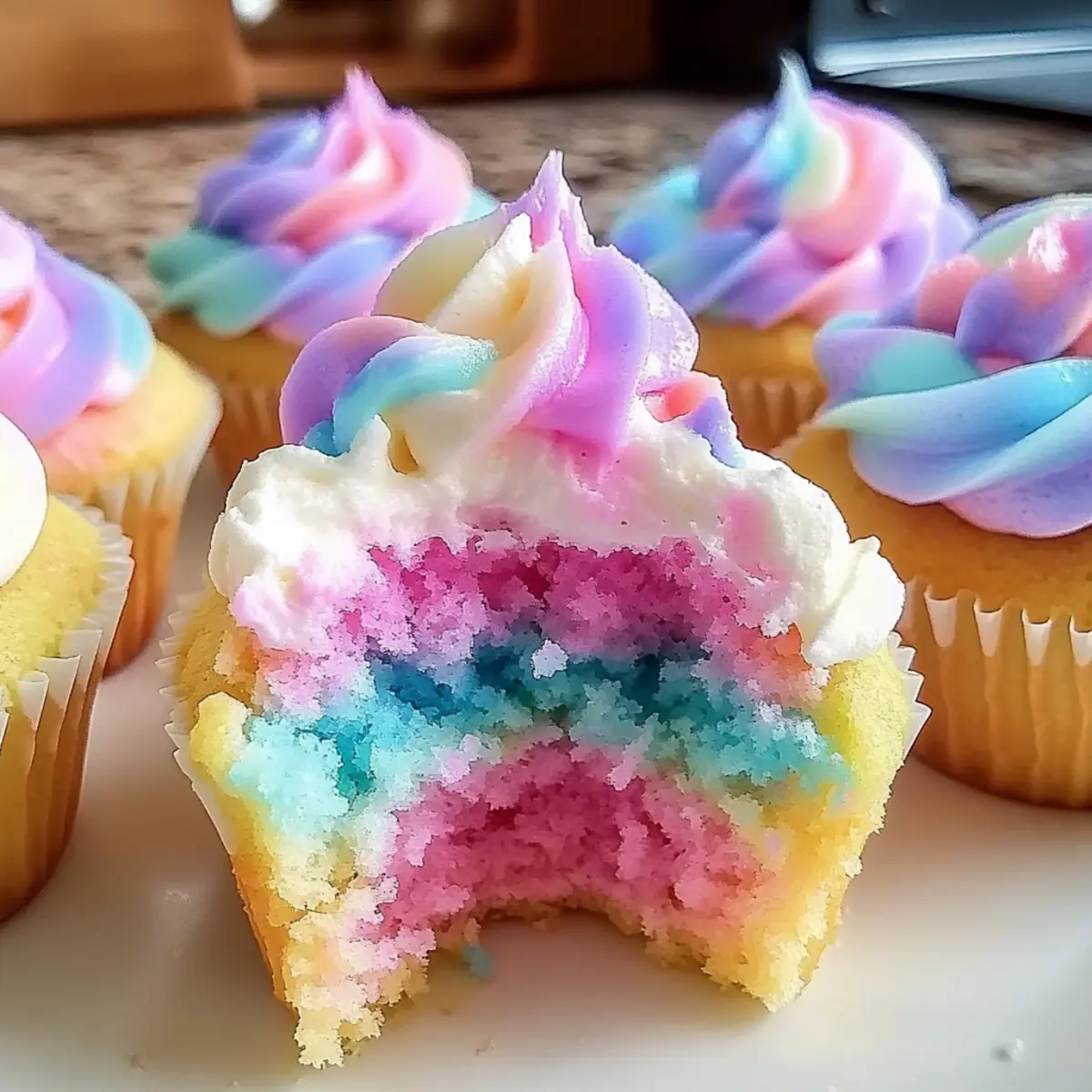 Fluffy Cotton Candy Cupcakes
