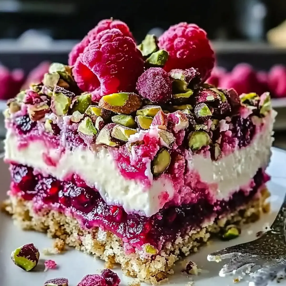 Raspberry Pistachio Bars