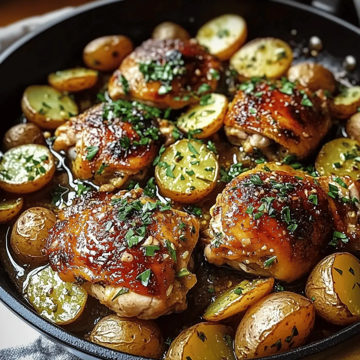 Garlic Butter Chicken and Potatoes Skillet