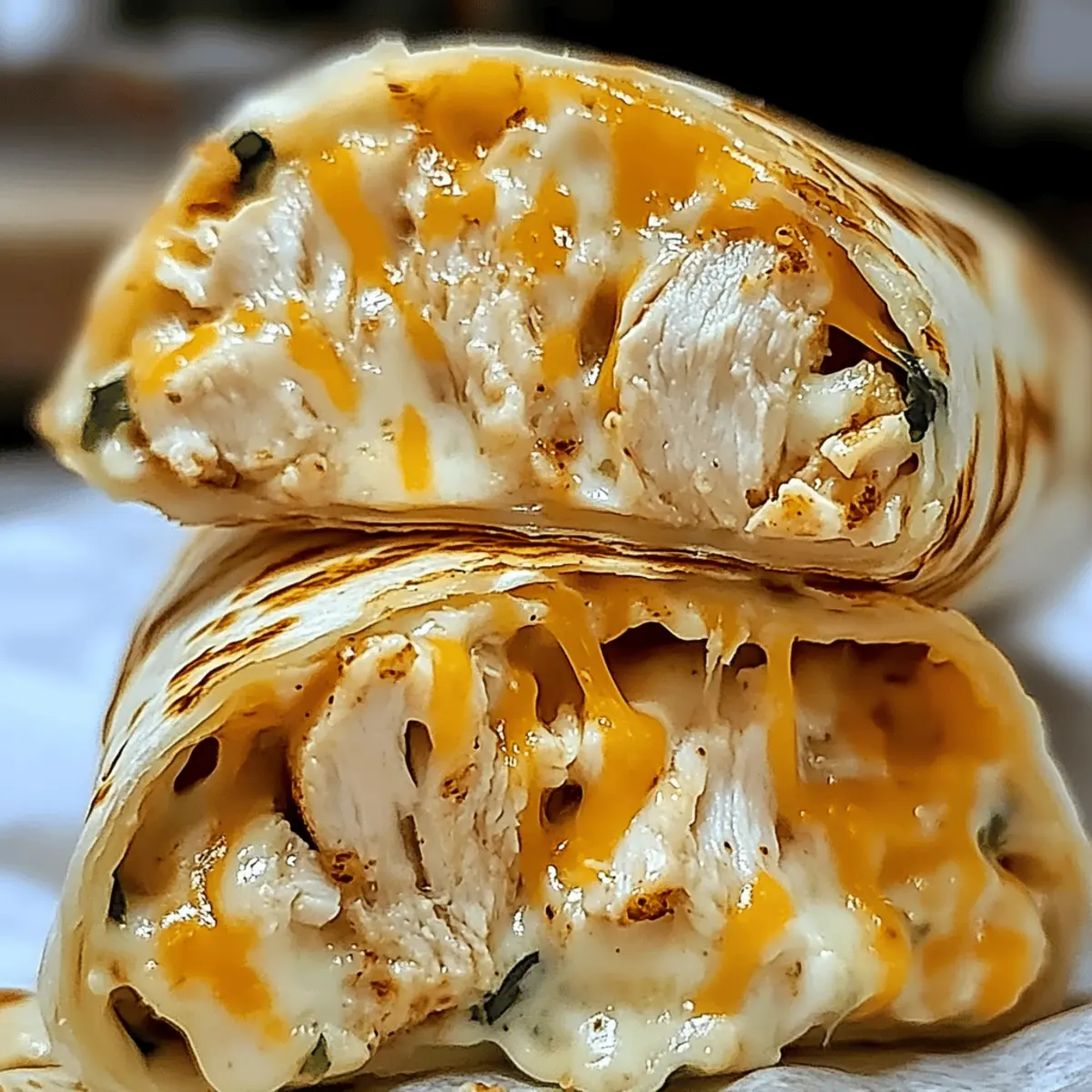 Cheesy Garlic Chicken Wraps
