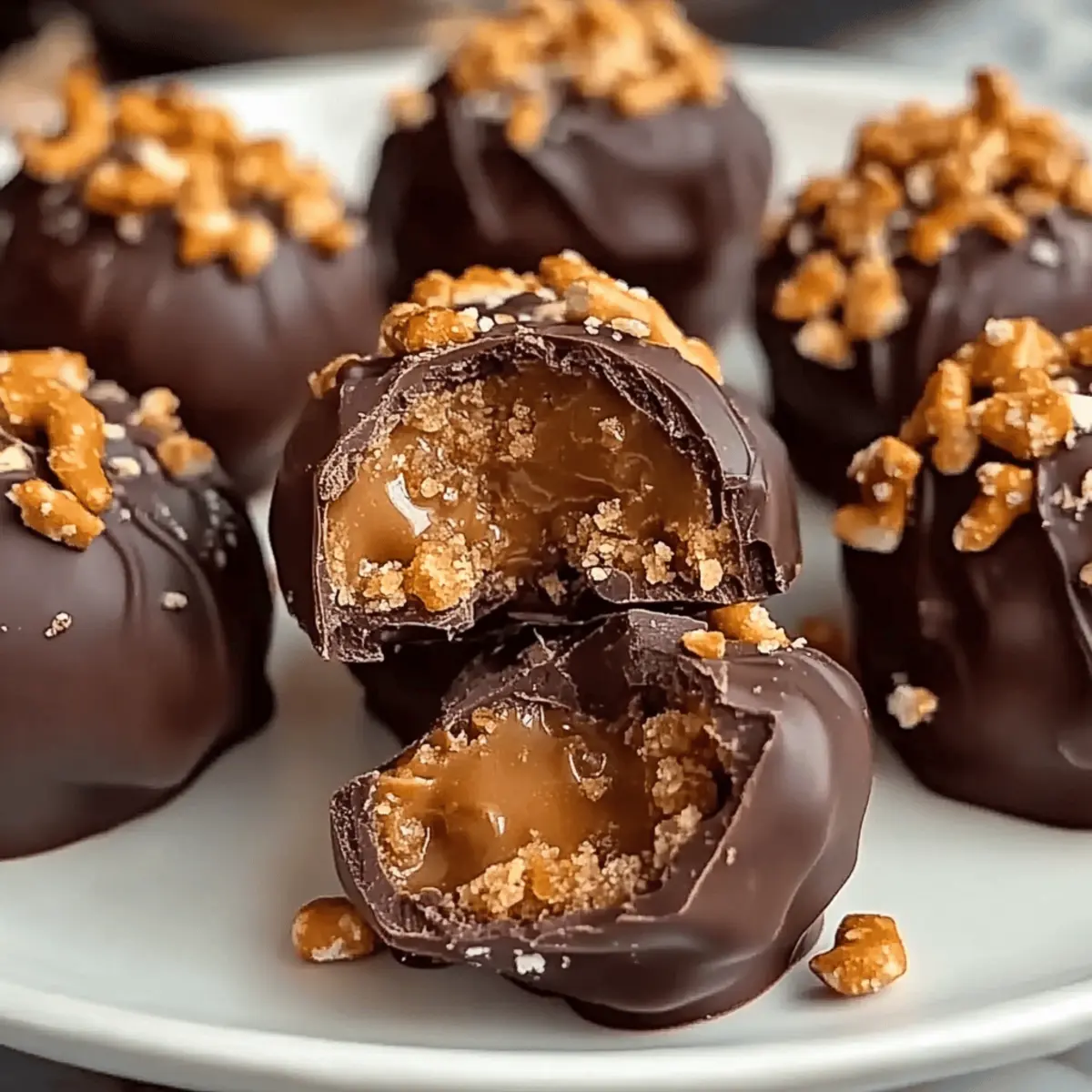 No Bake Caramel Crunch Butterfinger Truffles