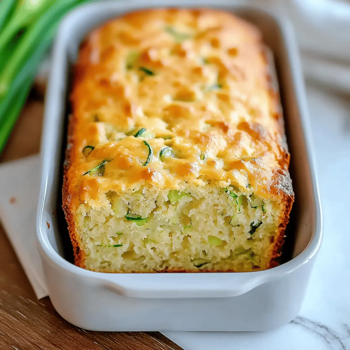 Green Onion Zucchini Cheddar Quick Bread