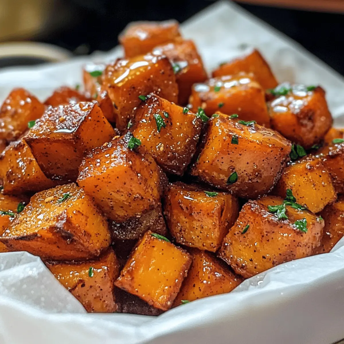 Roasted Sweet Potatoes with Cinnamon & Honey