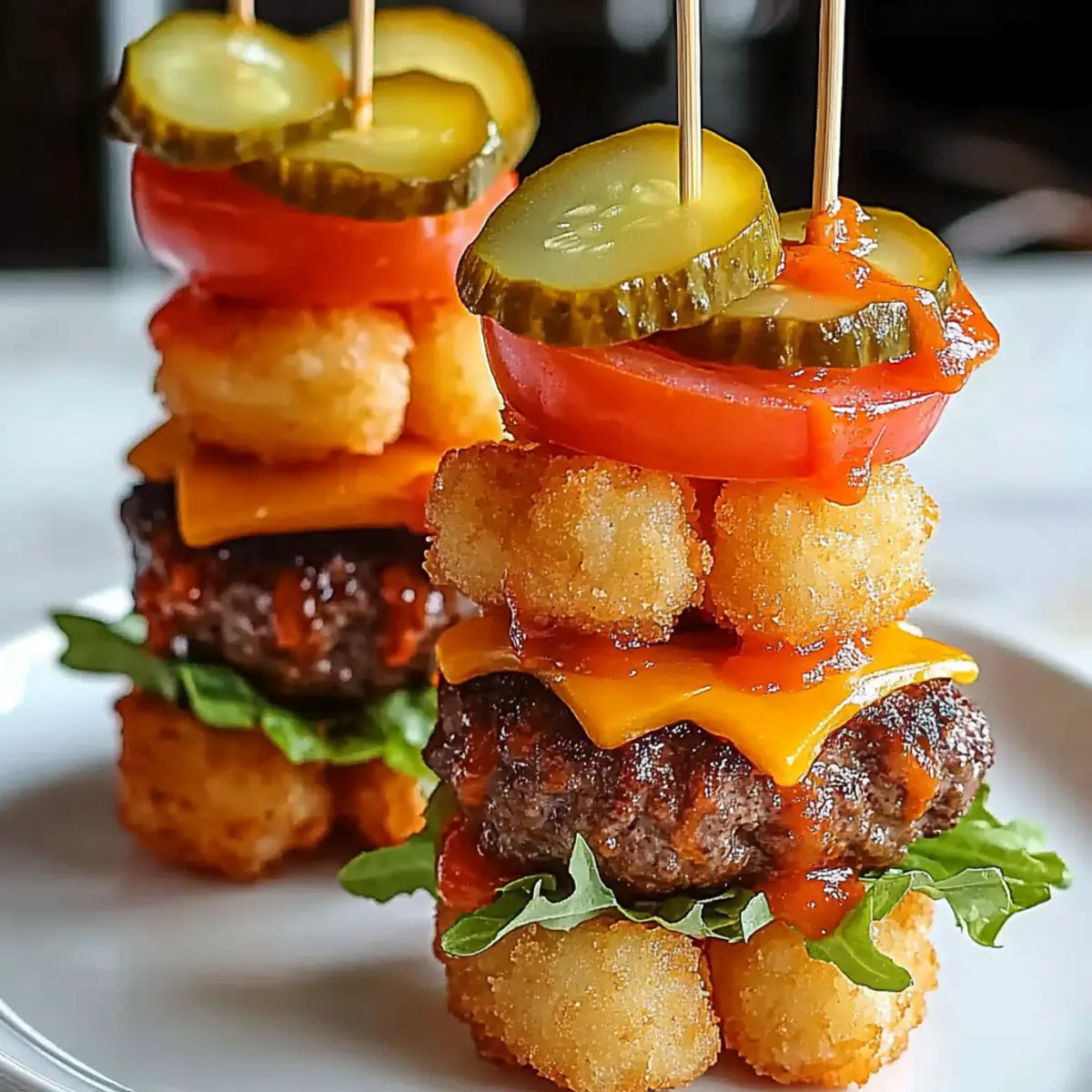 Mini Tater Tot Cheeseburgers