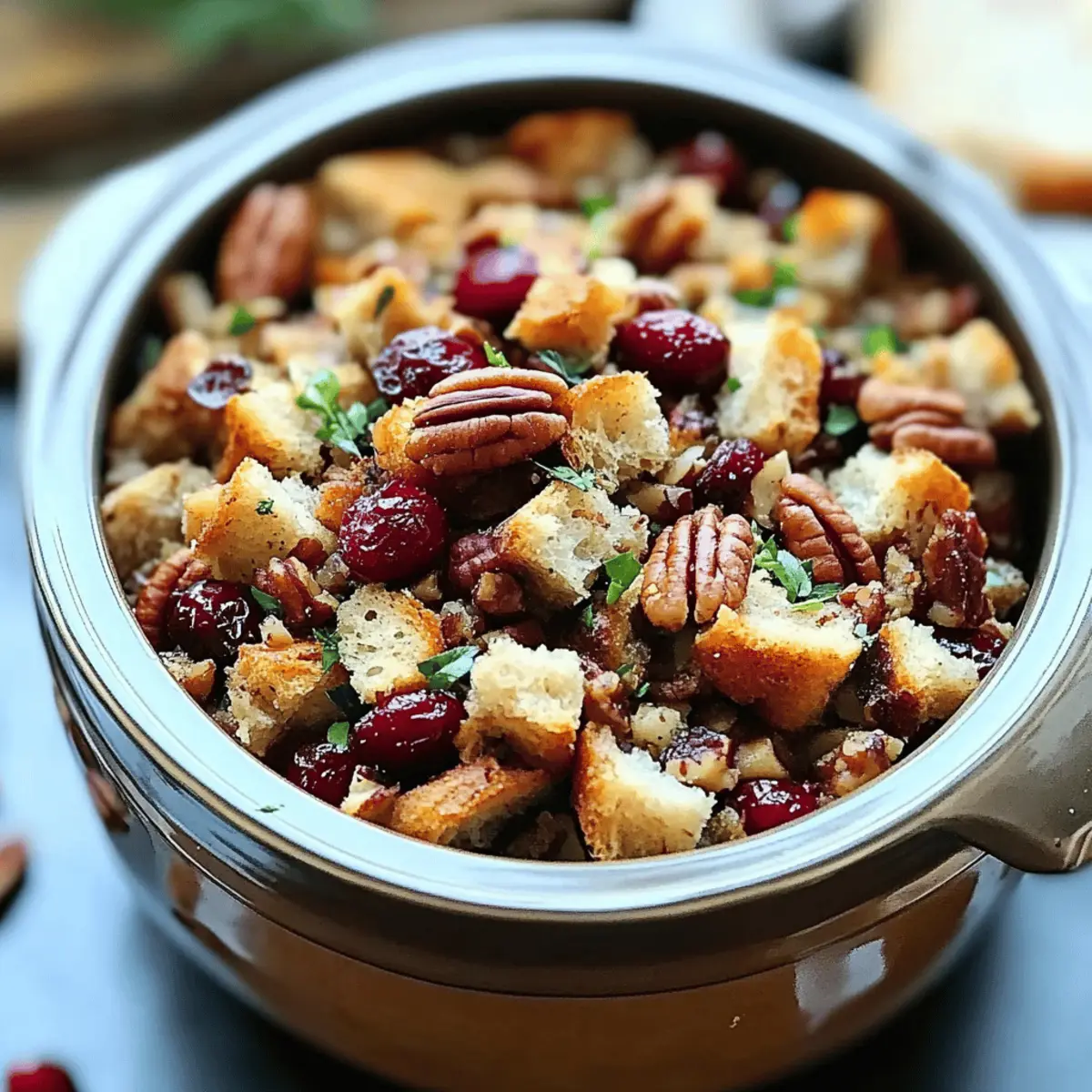 Slow Cooker Cranberry Pecan Stuffing