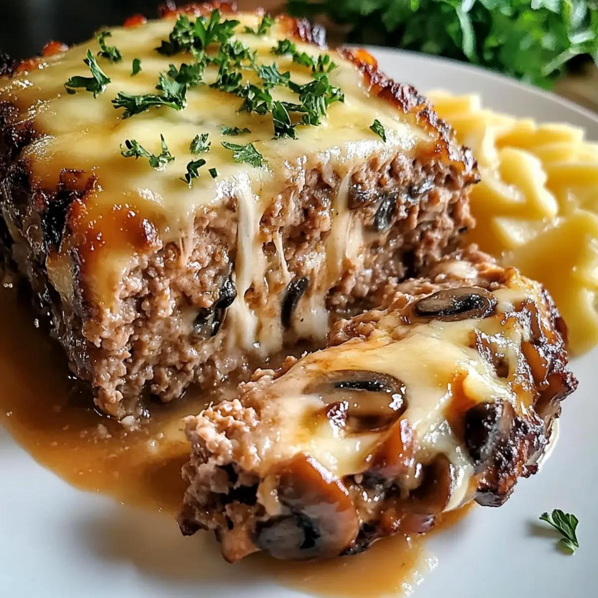 Mushroom Swiss Cheese Meatloaf