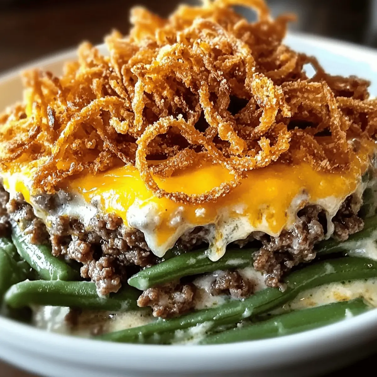 Cheesy Hamburger Green Bean Casserole