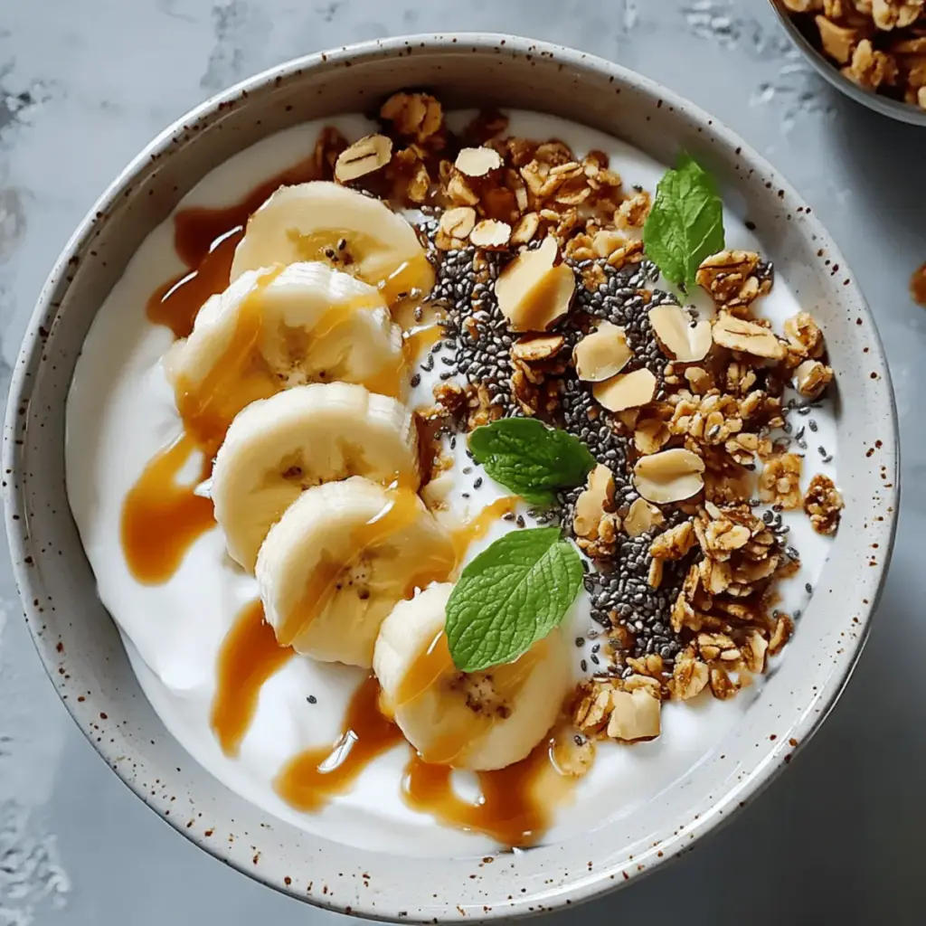 Salted Caramel Banana Yogurt Bowl