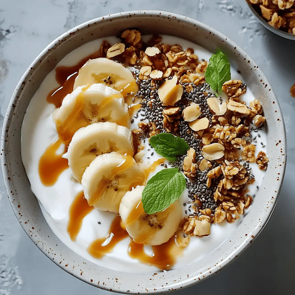 Salted Caramel Banana Yogurt Bowl