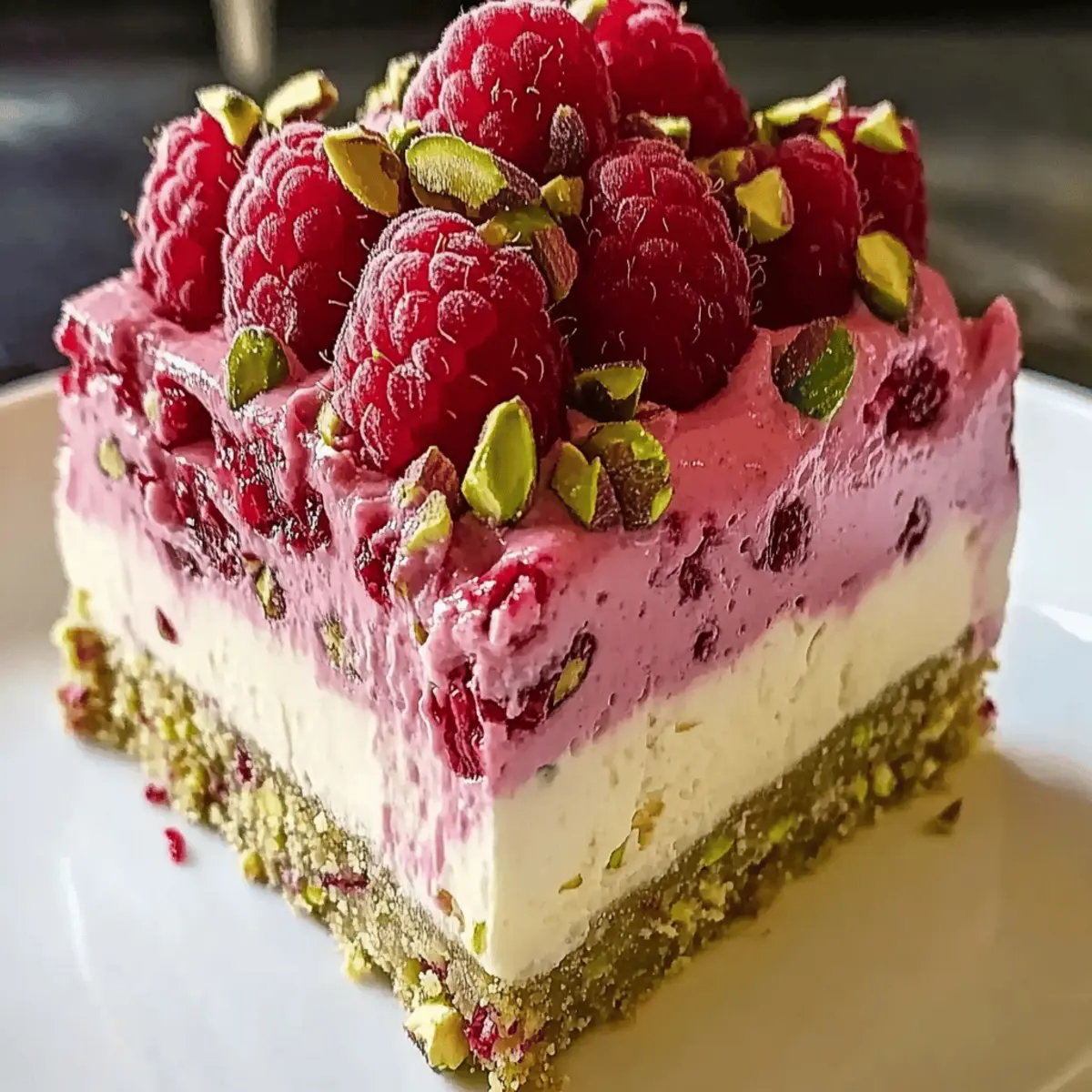Pistachio Raspberry Cheesecake