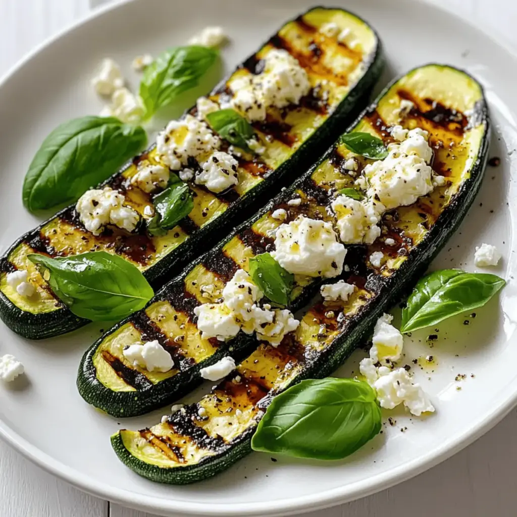 Grilled Zucchini with Feta & Basil