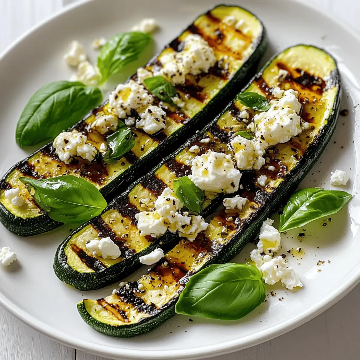 Grilled Zucchini with Feta & Basil
