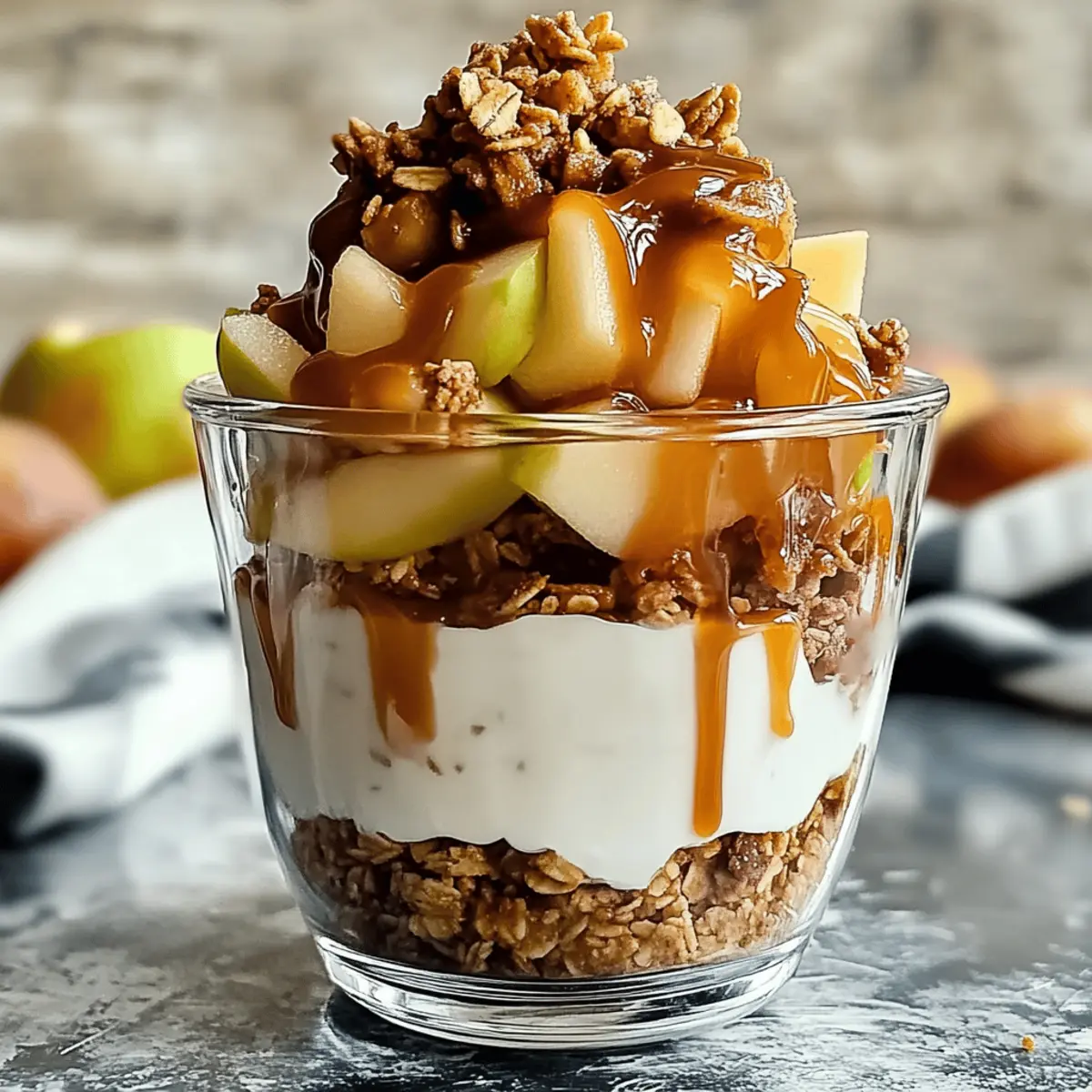 Caramel Apple Crisp Yogurt Parfait