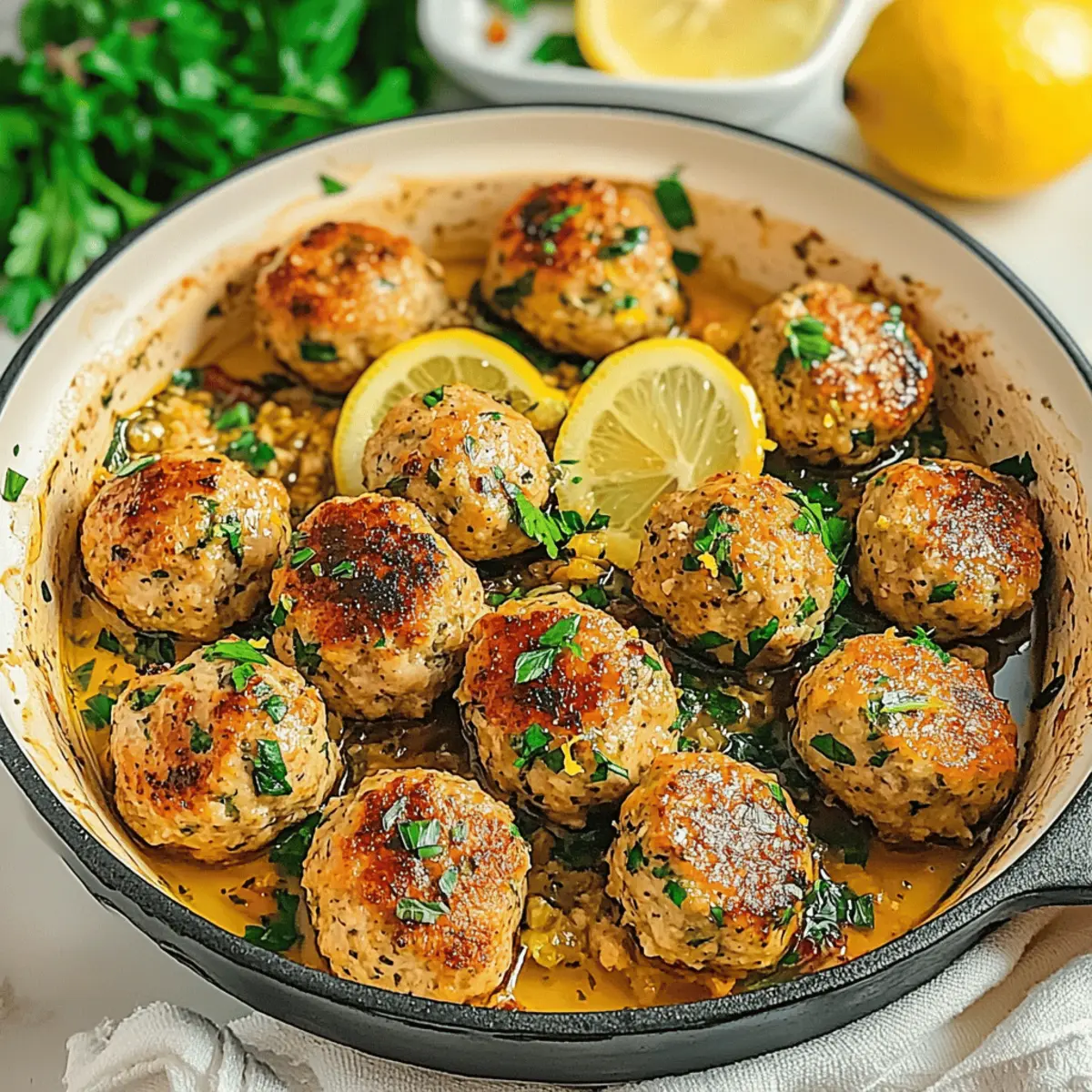 Savory Chicken Piccata Meatballs