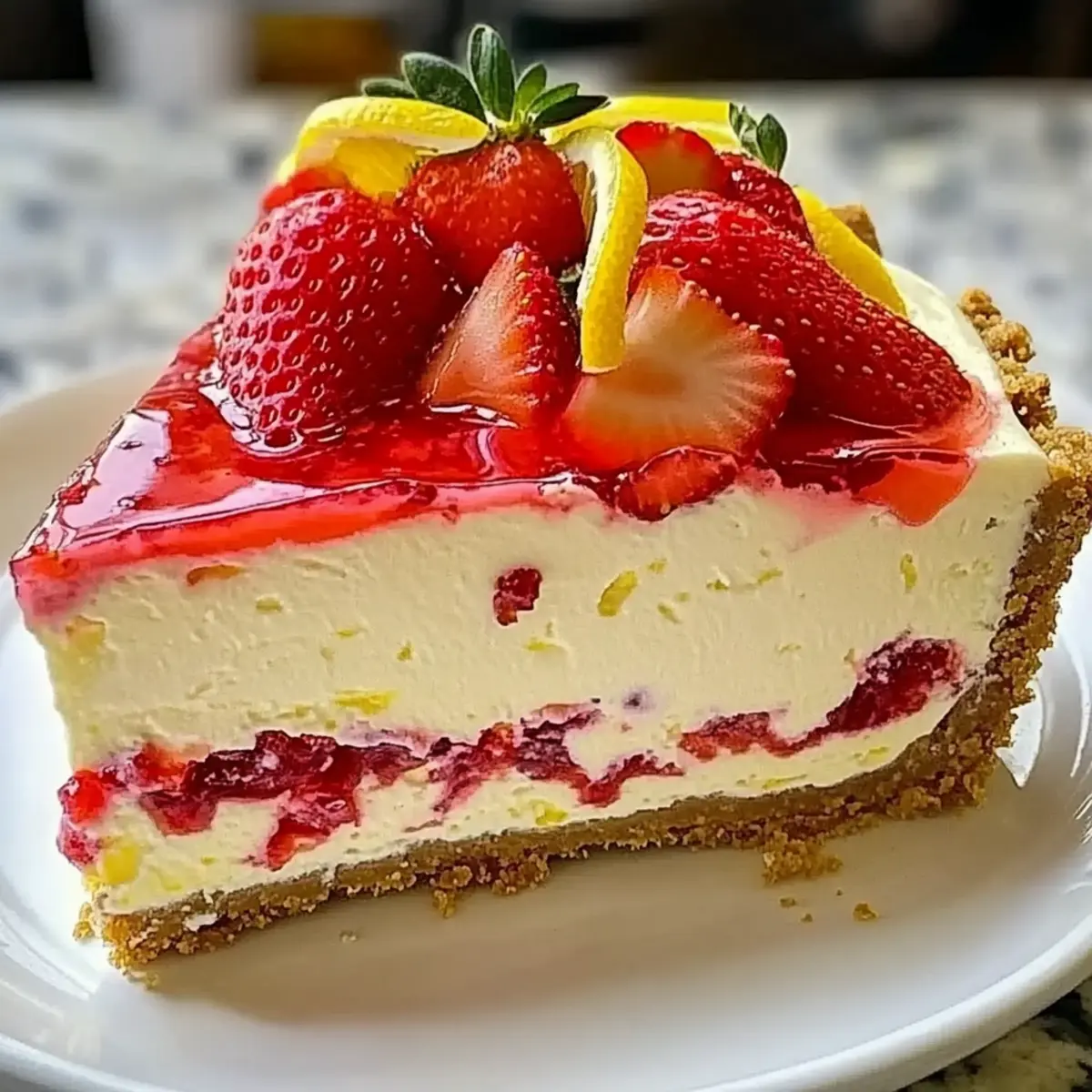 Strawberry Lemon Cheesecake