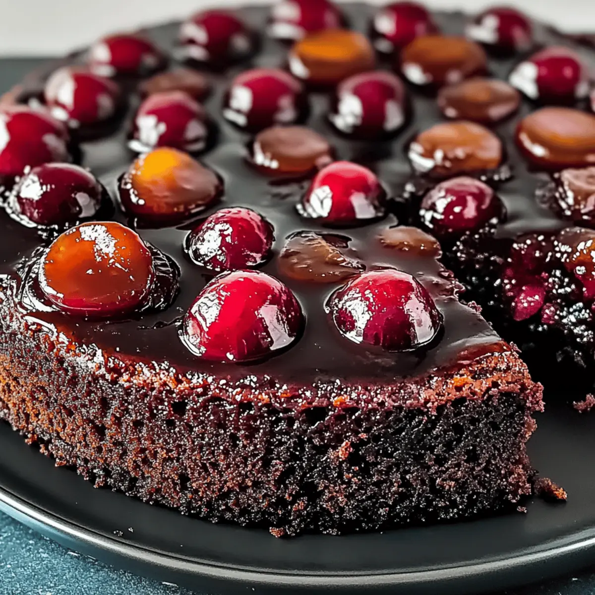 Chocolate Cherry Upside Down Cake