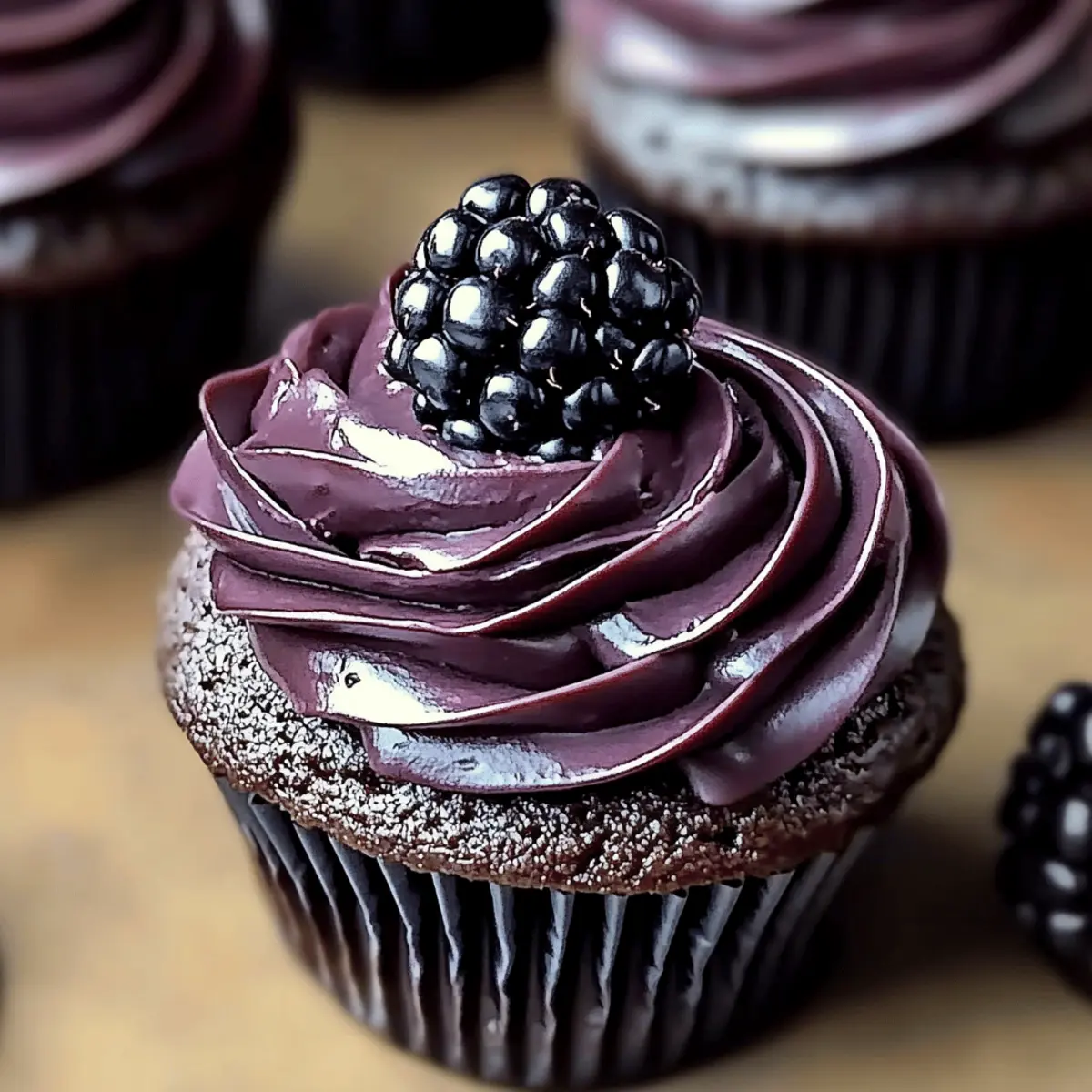 Dark Chocolate Blackberry Cupcakes