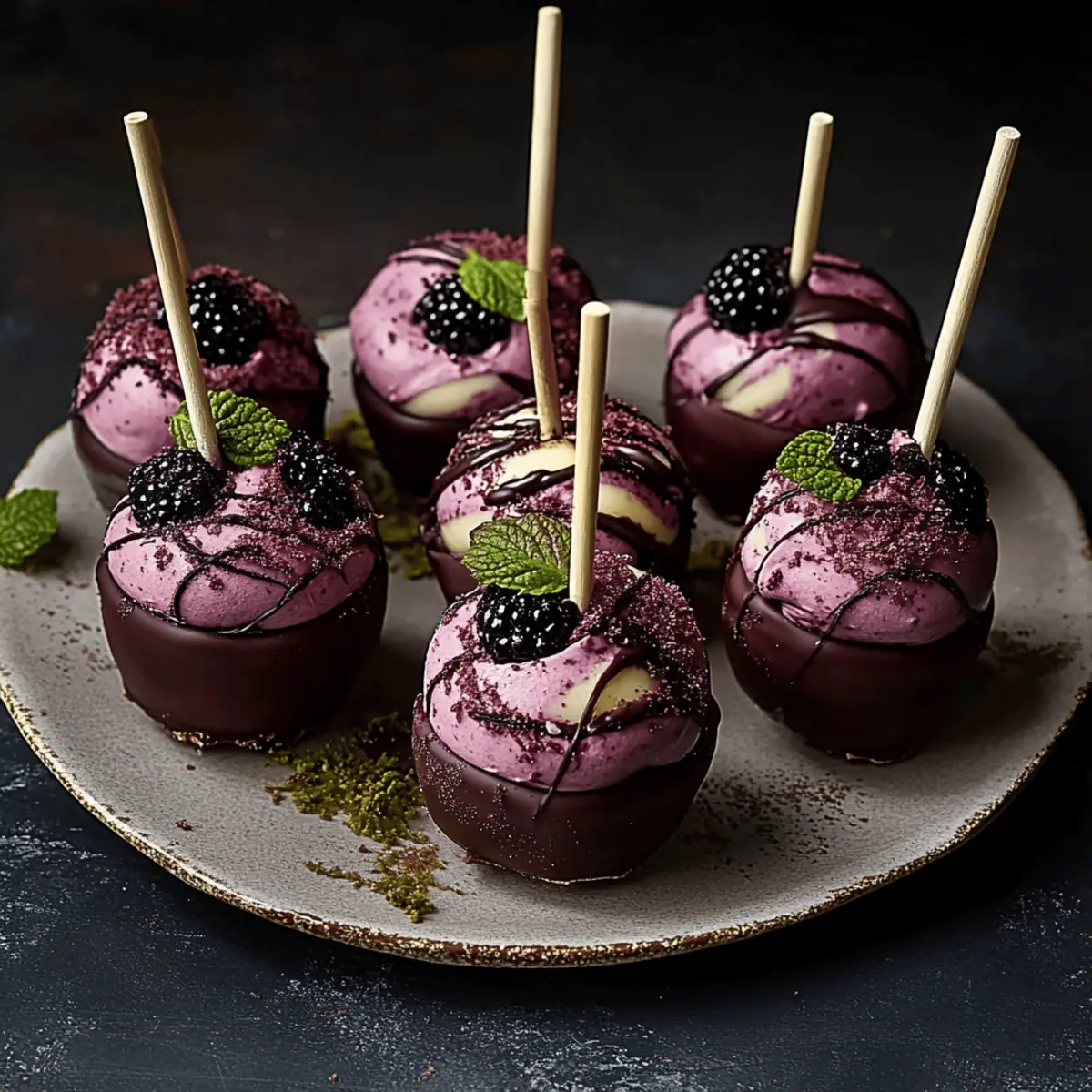 Forbidden Forest Blackberry Cheesecake Pops