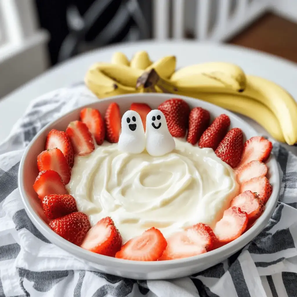 Ghostly Greek Yogurt Fruit Dip