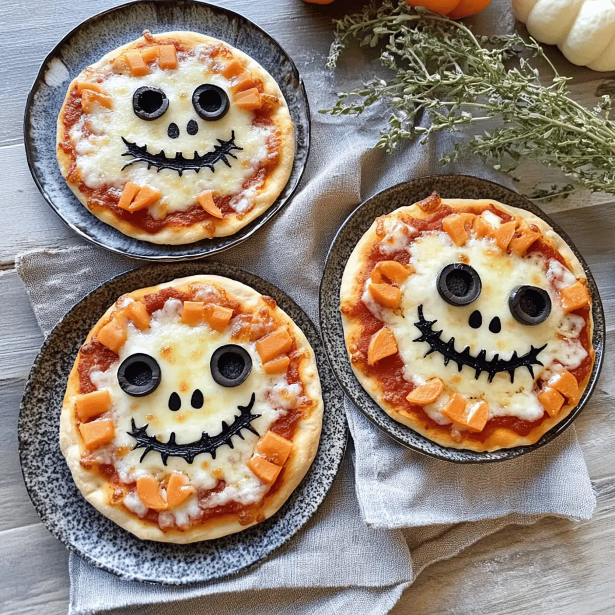 Halloween Mini Pizzas