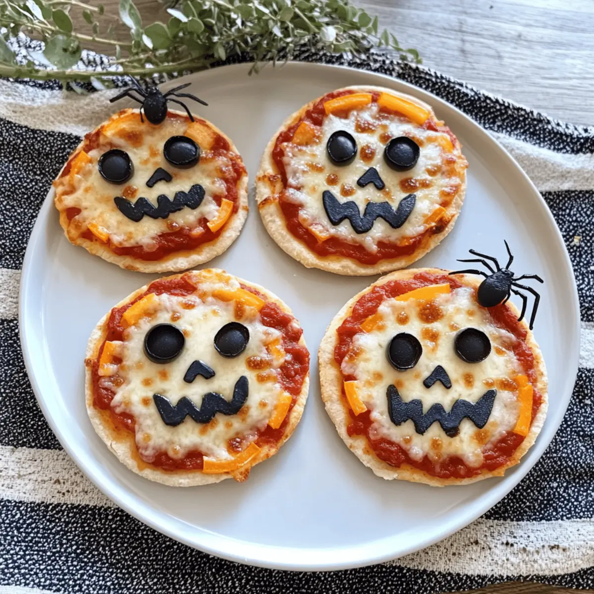 Halloween Mini Pizzas
