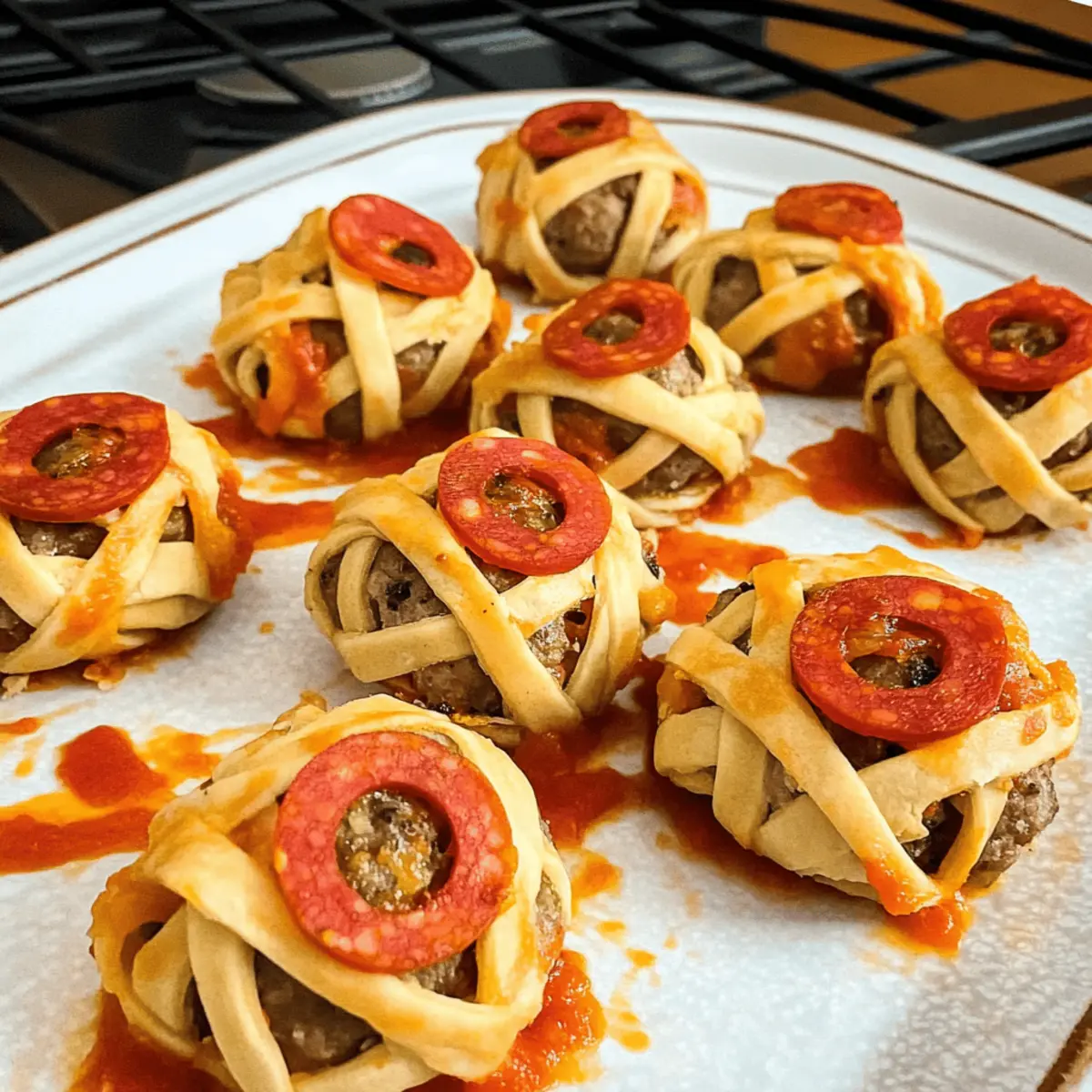 Halloween Mummy Meatballs