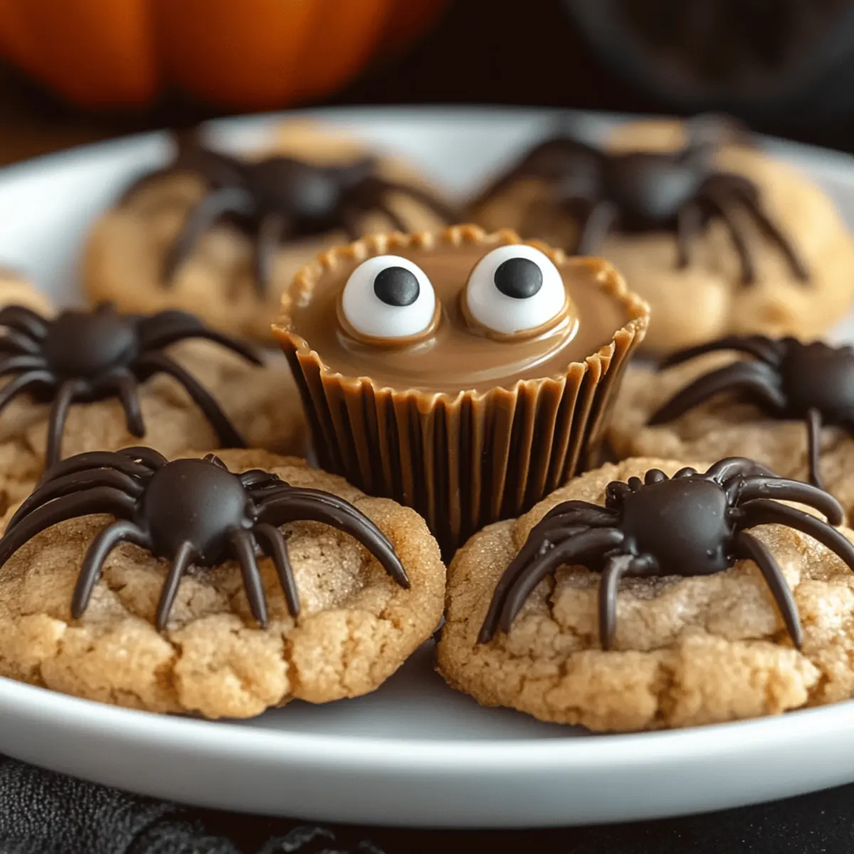 Peanut Butter Spider Cookies