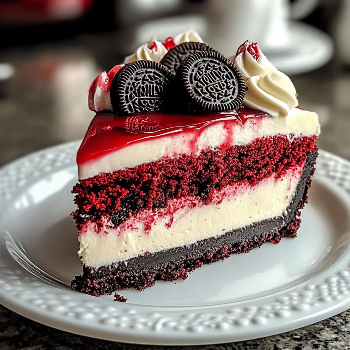 Red Velvet Oreo Cheesecake