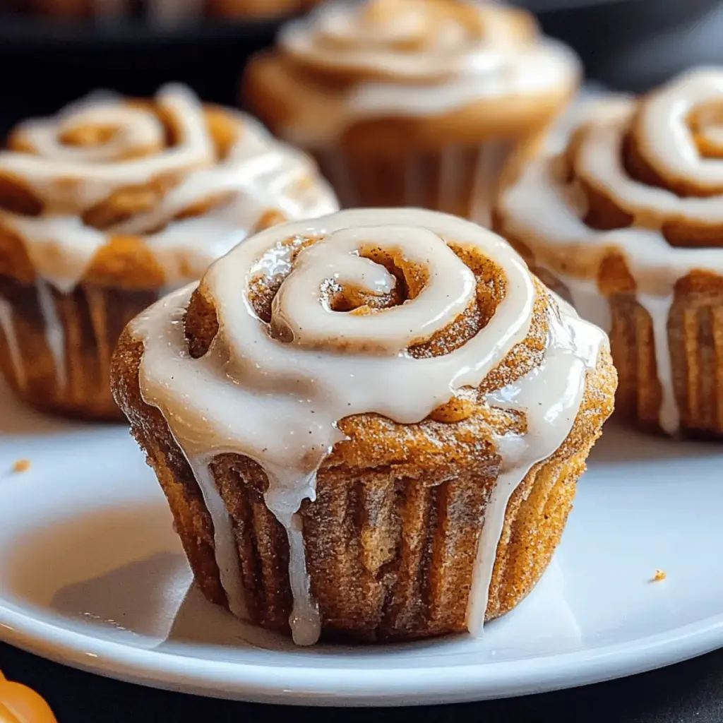Pumpkin Cinnamon Roll Muffins