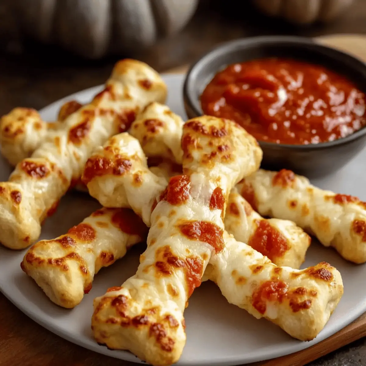 Cheesy Halloween Breadstick Bones