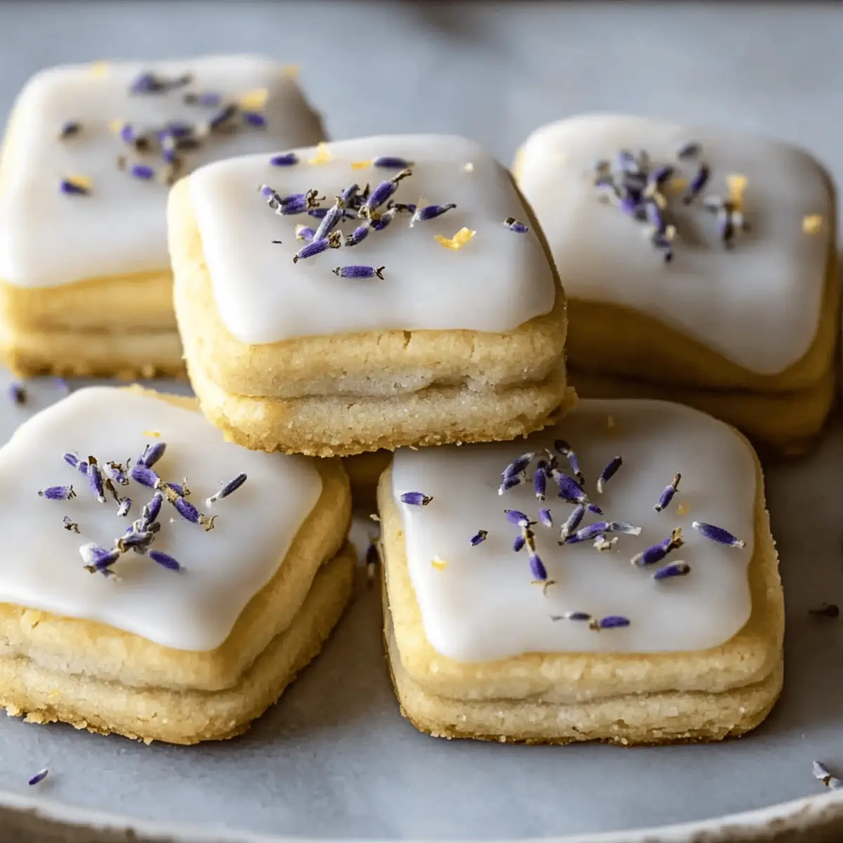 Iced Lemon Lavender Shortbread Cookies