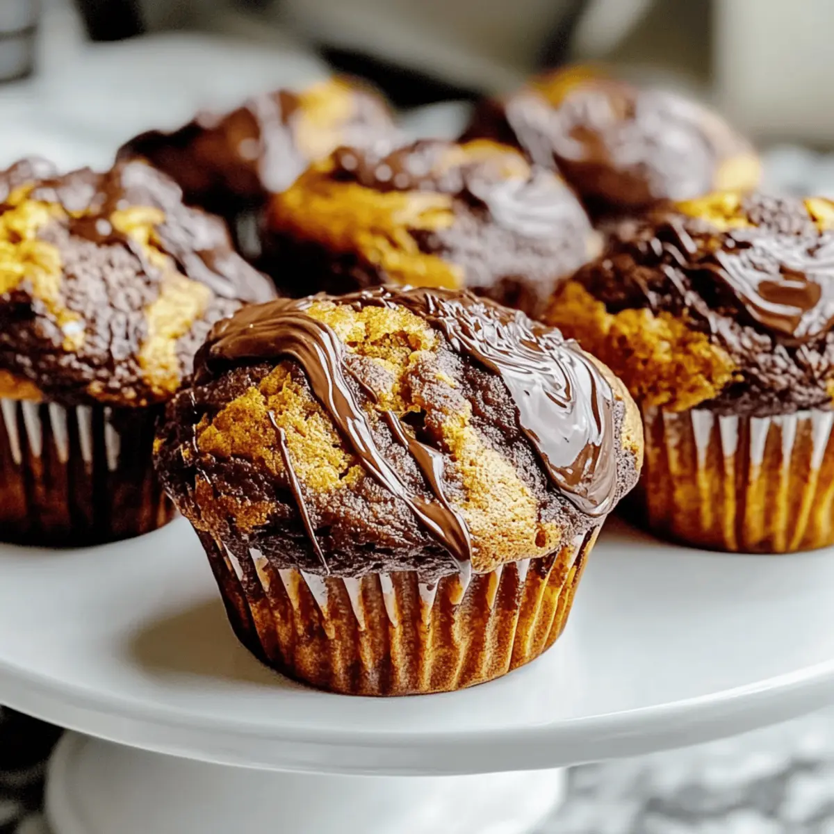 Nutella Swirl Pumpkin Muffins
