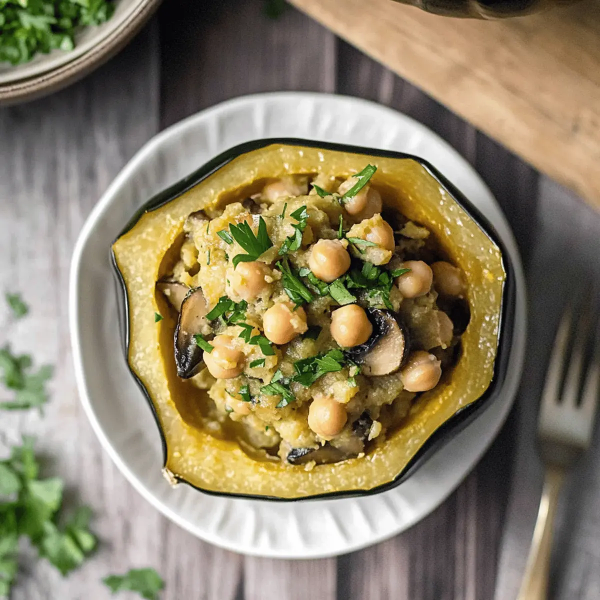 Curried Chickpea Stuffed Acorn Squash