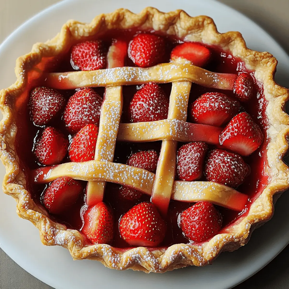 Rustic Sweet Baked Strawberry Pie