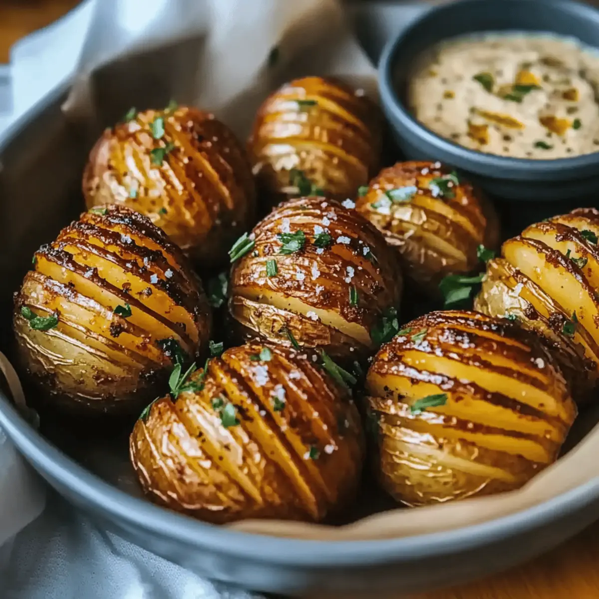 Salt & Pepper Mini Hasselback Potatoes