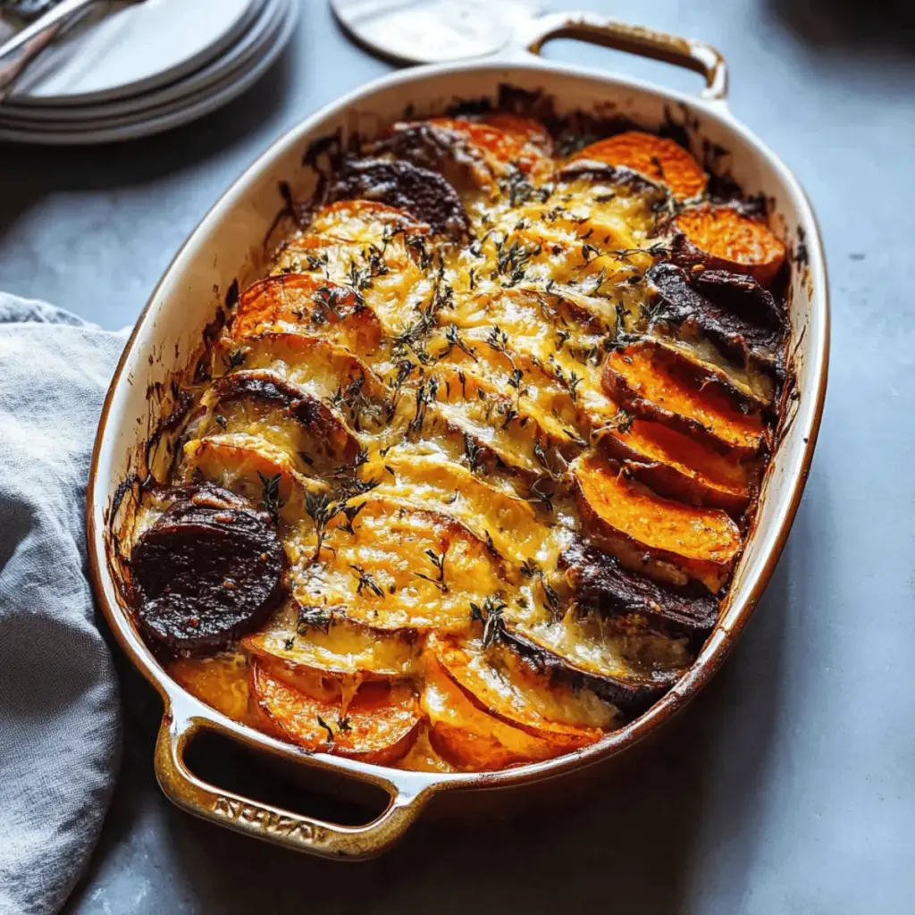 Cheesy Root Vegetable Gratin