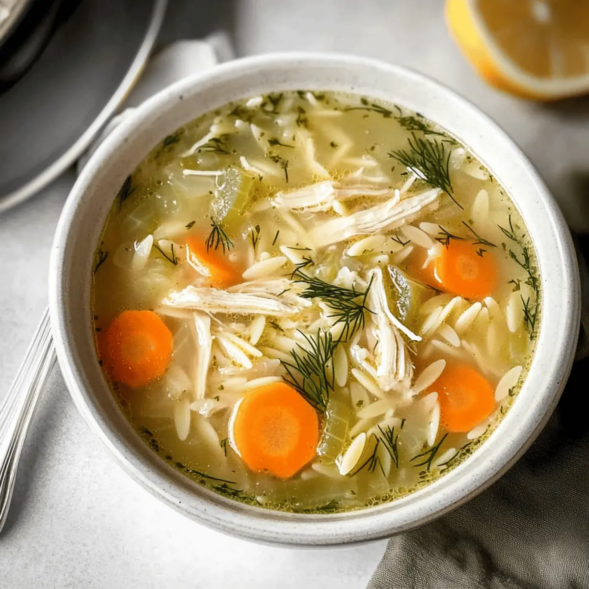 Lemon Chicken Orzo Soup