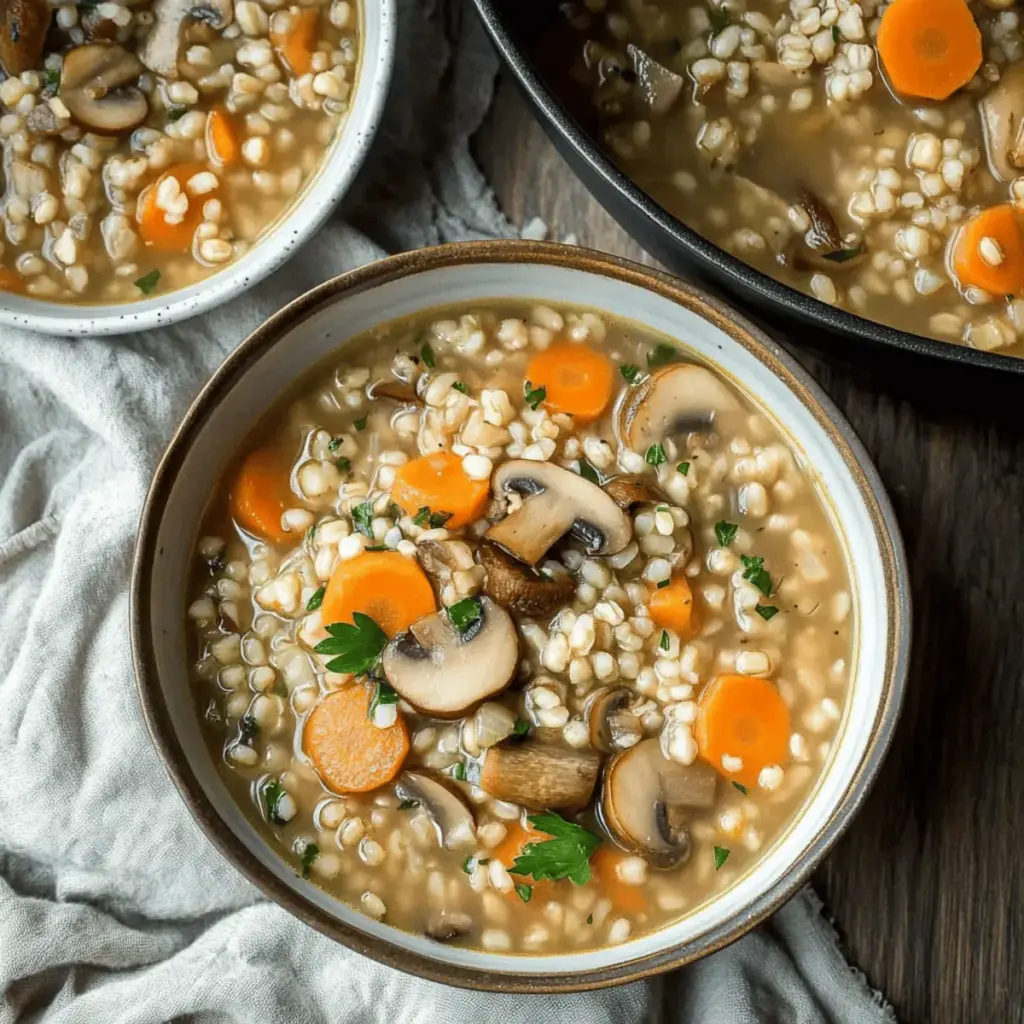 Vegetarian Mushroom Barley Soup