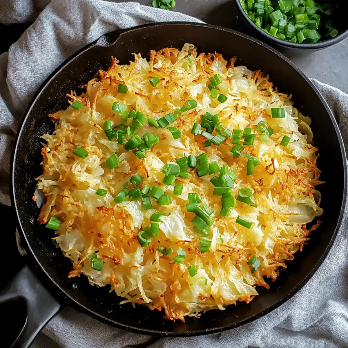 Irish Cheddar Cabbage Hash Brown Skillet