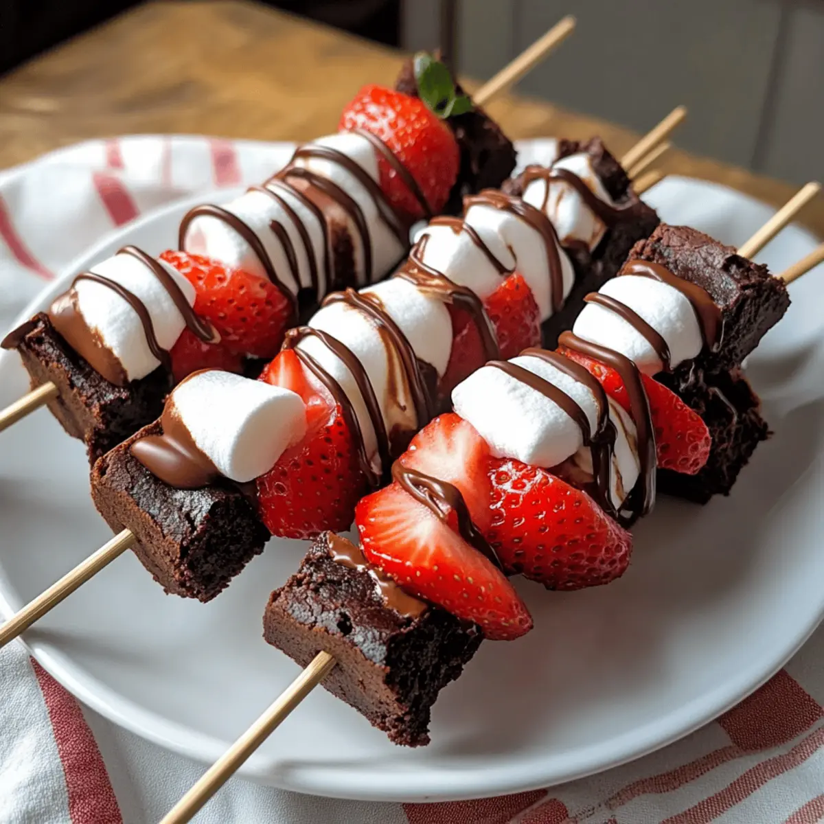 Strawberry Brownie Kabobs