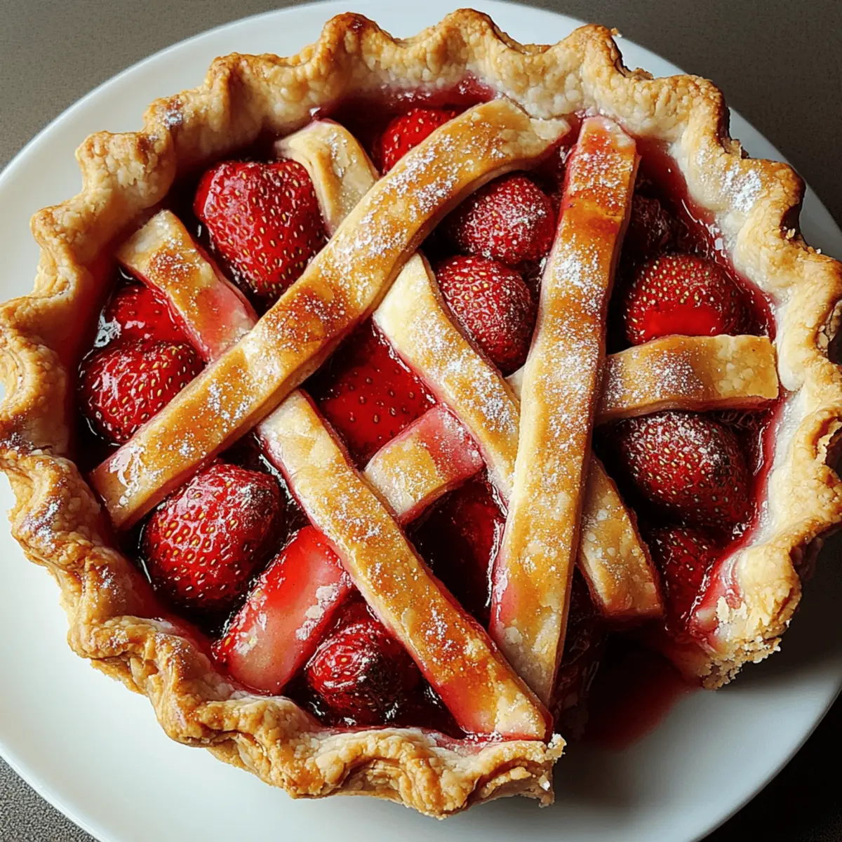 Rustic Sweet Baked Strawberry Pie